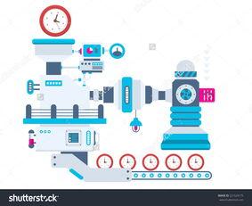 向量(liang)工(gong)業時(shi)鐘(zhong) 現(xian)代工(gong)廠(chang)的(de)平(ping)面藝術(shu)應(ying)用(yong)